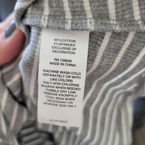 Kidpik NWT Grey & White Striped Tank Top Racerback Ruffle Trim Girls Medium 10 - Picture 5 of 5